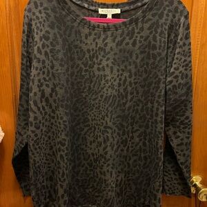Workshop Republic Clothing Gray Leopard Long Sleeve Top